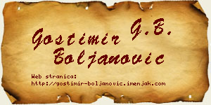 Gostimir Boljanović vizit kartica